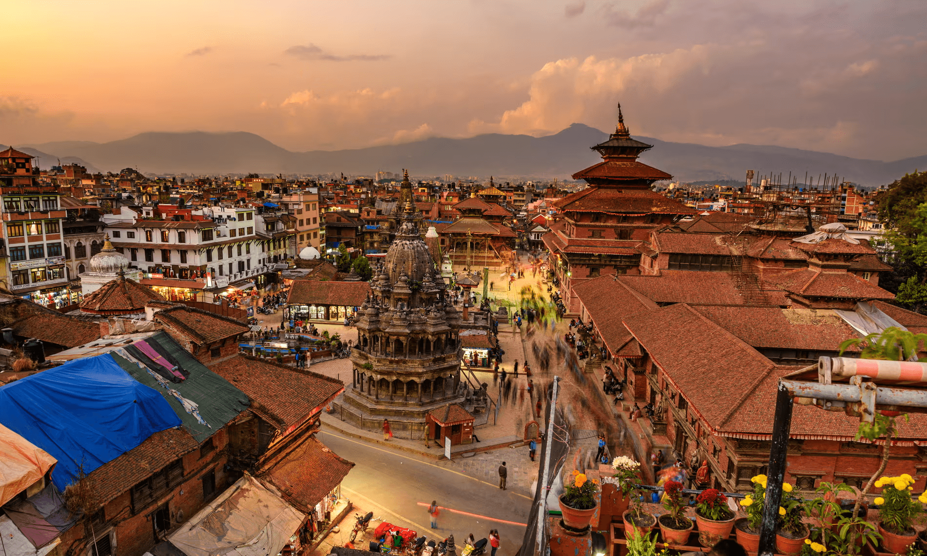 Aerial view of Pashupatinath Temple complex in Kathmandu, a major attraction for Nepal tours.
